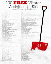 100 Free Winter Activities For Kids Mommy Evolution Winter Activities For Kids Winter Activities Winter Kids