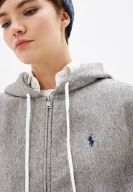 Ralph Lauren Lung Jachetă hanorac pentru femei Cu glugă Gri 211794396004