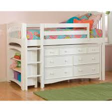 Bolton Furniture Windsor White Twin Low Loft Storage Bed With Wakefield 7 Drawer Dresser And Bookcase Low Loft Beds Loft Storage Kids Loft Beds