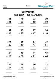 Double digit subtraction with regrouping two digit subtraction worksheets.pdf author: Two Digit Subtraction Without Regrouping Worksheets Free Printable