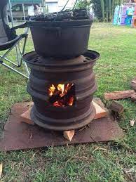 Cooker Made Out Of Old Wheels Fire Pit Rim Fire Pit Outdoor Fire Pit