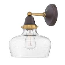 Farmhouse Seeded Glass Wall Sconce Oil Rubbed Bronze By Hinkley 67002oz Destination Lighting