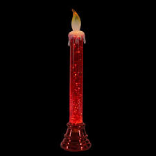Northlight 9 25 In Red Led Battery Operated Glittered Flameless Christmas Candle Lamp 33406583 The Home Depot
