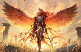 Thought it'd be nice to share. Wallpaper Valkyrie Burning Eyes Valkyrie Swords In The Hands Magic The Gathering Armor Plate Wingspan Images For Desktop Section Igry Download