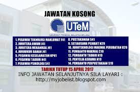 We did not find results for: Jawatan Kosong Di Universiti Teknikal Malaysia Melaka Utem 15 April 2017