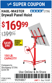Haul Master Drywall Panel Hoist Lift For 169 99 Harbor Freight Tools Coupon Book Hoist