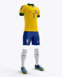 Download Full Soccer Kit Halfside View In Apparel Mockups On Yellow Images Object Mockups