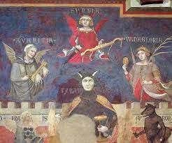 Ambrogio Lorenzetti S The Allegory Of Bad Government Fresco Sala Dei Nove Siena 1338 1339