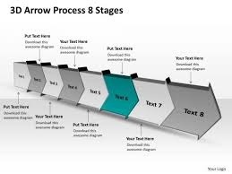 3d Arrow Process 8 Stages Chart Flow Chart Free Powerpoint