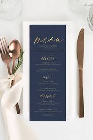 Navy Gold Menu Card Diy Print Diy Wedding Menu Wedding Menus Design Wedding Menu Cards