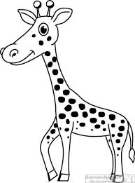Baby giraffe clipart black and white. Giraffe Clip Art Outline