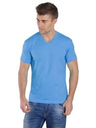 Jockey Men Outerwear Tops Azure Blue V Neck T Shirt
