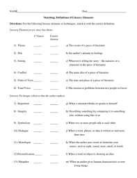 Knowing which literary elements belong in your literary devices are various elements and techniques used in writing that construct the whole of your. Literary Elements Techniques Worksheet Teaching Resources