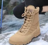 Sepatu bot militer taktis pria, sepatu bot tentara tempur gurun adem,  sepatu bot pendek mendaki luar ruangan, sepatu keselamatan kerja pria - ...