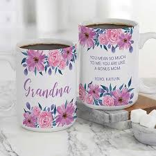 Porcelain coffee mug not only suitable for your family use, but also as a great gift and ideal for home decor, housewarming, wedding, birthday, family reunion. Feminine Florals Personalized Mom Coffee Mug 15 Oz White Mother S Day Gifts