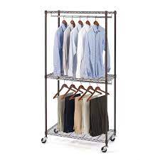 Dyn ptah white clothing rack for hanging clothes, 2 tier adjustable heavy duty free standing closet system garment racks, floor to ceiling organizer 4.6 out of 5 stars 28 $47.99 $ 47. Pin On Storage And Organization
