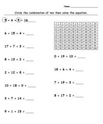 editable differentiated grouping 10 addition worksheet with hundreds chart