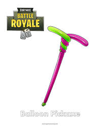 You use your pickaxe for two things: Fortnite Balloon Pickaxe Coloring Page Super Fun Coloring