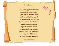 Poesia San Giuseppe Su Pergamena Jpg 1137 896 Filastrocche Istruzione Poesia