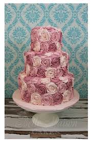 Buttercream Ombre Rose Swirl Wedding Cake Rose Swirl Cake Cake Indian Cake