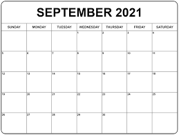 September 2021 Calendar September Calendar Monthly Calendar Printable Blank Monthly Calendar