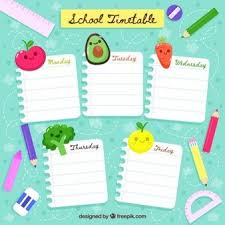 Download School Timetable Template With Cartoon Style For Free Timetable Template School Timetable Free Weekly Planner Templates