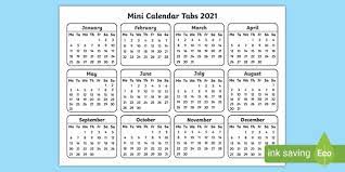 Our 2021 calendars are here! Mini Calendar Tabs 2021 Teacher Made