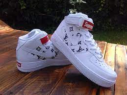 7us men's = 8.5us women's. Custom Nike Air Force Supreme Louis Vuitton Nike Fashion Sneakers Sneakers Shoes