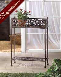 Elegant Long Plant Box Cast Iron 2 Tier Plant Stand And Shelf Wrought Iron Plant Stands Iron Plant Stand Plant Stands Outdoor