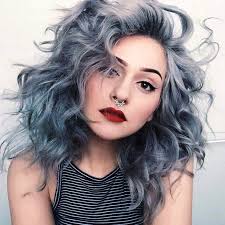 This short platinum blonde bob is sleek and shiny, but the baby blue tips make it look super seductive and playful! Blue Gray Hair Color For Short Hair Novocom Top
