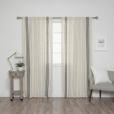 Explore 77 listings for cream and gold curtains at best prices. Best Home Fashion 84 In L Linen Blend Ivory Curtain Panels With Black Stripes 2 Pack Yg 37 Rdp Flex Stripe 84 Iv Black The Home Depot Dining Room Curtains Ivory Curtains Farmhouse Style Curtains
