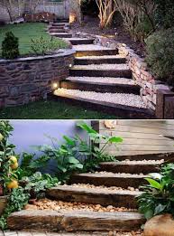 Awesome Diy Garden Steps And Stairs Ideas Garden Stairs Landscape Stairs Sloped Backyard