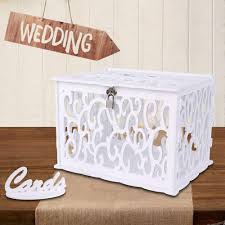 Pafuwei diy rustic wedding card box, wedding money box holder with lock and card sign wooden envelop gift card boxes, for reception wedding, bridal shower and anniversary (mr & mrs) $22.99. Aparty4u Diy Wedding Card Box Wedding Post Box With Lock Pvc Gift Card Box For Reception