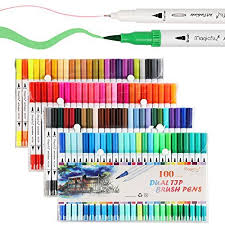 Dual Tip Marker Pens 100 Colors Magicfly Watercolor Dual Https Www Amazon Com Dp B06xhyz3g8 Ref Cm Sw R Pi Dp Brush Pen Dual Brush Pens Brush Tip Markers