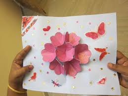 Easy pop up card making for for kids! Paper Flower Greeting Card Citem