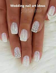 35 Simple Ideas For Wedding Nails Design Nailartideas Nail Designs Glitter Nails Bride Nails