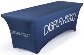 6 Stretch Table Cover Full Back Zipper Custom Graphics Table Covers Custom Graphics Custom Table Cloth