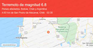 Check spelling or type a new query. Terremoto En Chile De Magnitud 6 8 Hoy Miercoles 3 Junio 2020 Sismo Temblor Epicentro Atacama Bolivia Argentina Www Sismologia Cl Educacionenred Pe