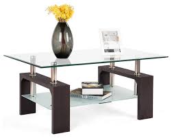 By meyer&cross (15) $ 123 46. Costway Rectangular Tempered Glass Coffee Table W Shelf Wood Contemporary Coffee Tables By Goplus Corp Houzz