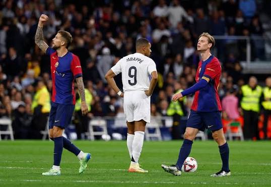 Real Madrid await news on the length of Mbappé's ban from the Spanish  football federation, with the forward likely to miss upcoming league games  against Athletic Club and Getafe. Per RFEF regulations,