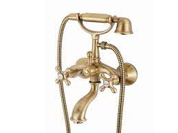 Serie Retro Gruppo Rubinetteria Per Vasca Con Set Doccia A Sezione Cilindrica In Ottone Bronzo Ed Erogazione Rompigetto Vasca Rubinetto Bagno Doccia