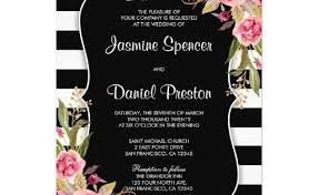 Black And White Elegant White Flower Background Vector Create Your Own Invitation Zazzle Com Boho Chic Wedding Invitations Wedding Invitations Boho Striped Wedding Invitations