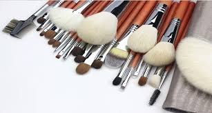 copper best makeup brushes with goat hair