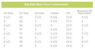 girls womens shoe size conversion chart shoe size chart