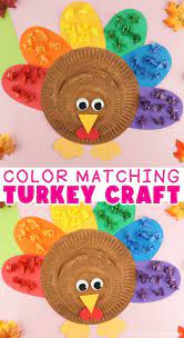 Cute And Colorful Kids Turkey Craft With Color Matching Turkey Crafts Kids Thanksgiving Arts And Crafts Thanksgiving Crafts For Kids