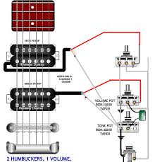 Neck, neck & middle, middle, bridge split & middle, bridge Guitar Wiring Diagram 2 Humbucker 1 Volume Miescraftchallenge