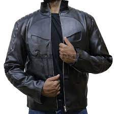 Mens Frank Castle Thomas Jane Punisher Skull Black Leather Jacket Xxs 3xl Ebay Leather Jacket Men Leather Jacket Thomas Jane Punisher