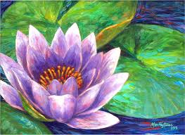 Big canvas paintings for home decor. Purple Lotus Flower Painting By Mon Fagtanac