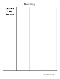 Graphic Organizer Templates Columns And Charts Printable