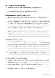 One Click Print Document In 2020 Reading Comprehension The Twits Comprehension